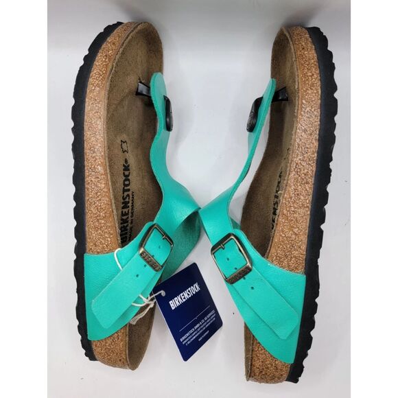 Birkenstock Gizeh Bs Birko-Flor Leather Sandals Graceful Emerald Color Sz 40 / 9 - Picture 7 of 7